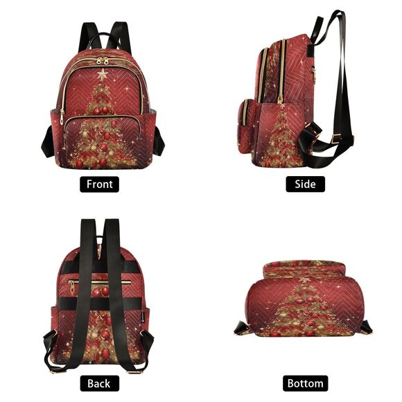 8930 Merry Christmas Tree Bell Ball Backpack Purse Fashion Shoulder Bag main image 6